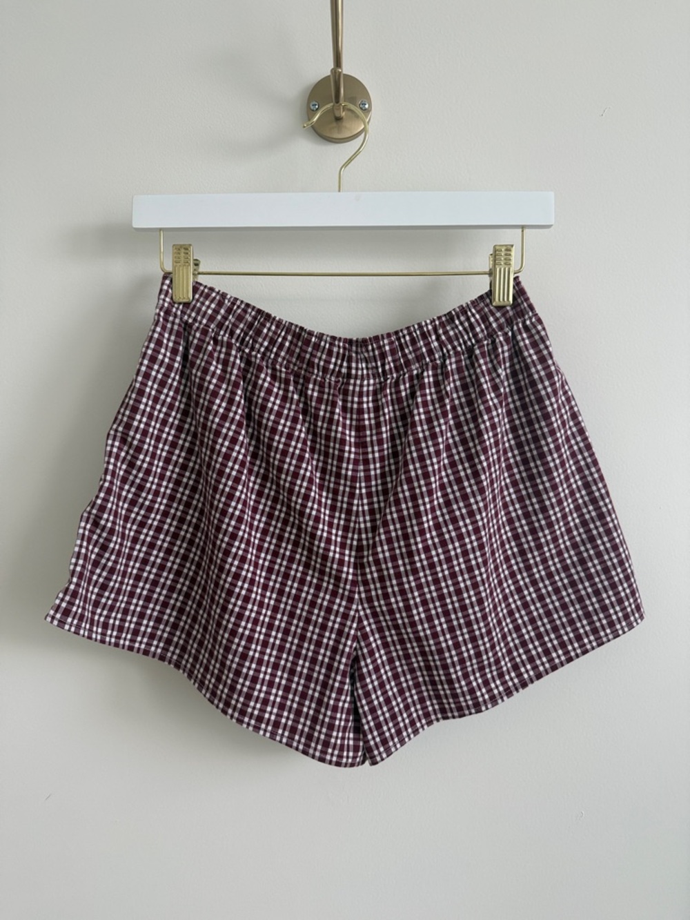 Burgundy Plaid Poplin Boxer Shorts - Picture 3 of 3